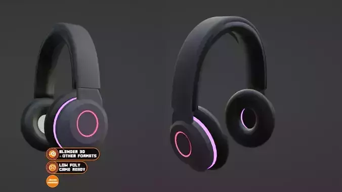Low-Poly Headphones 001