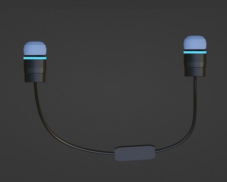 Low-Poly Handsfree 001 Low-poly 3D model_4