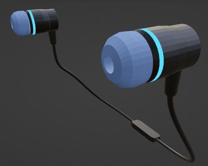 Low-Poly Handsfree 001 Low-poly 3D model_3