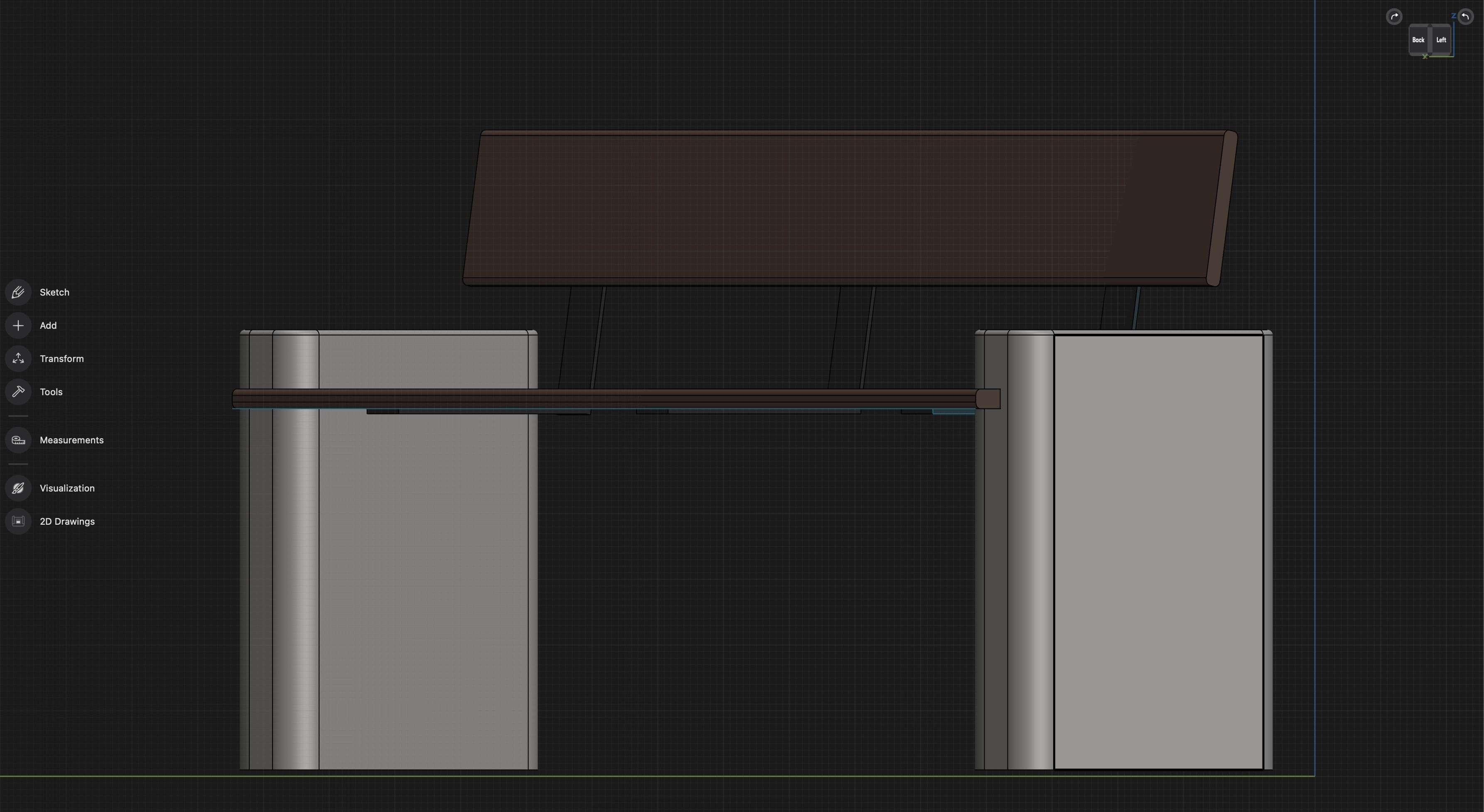 Bench and Desk Low-poly 3D model_2