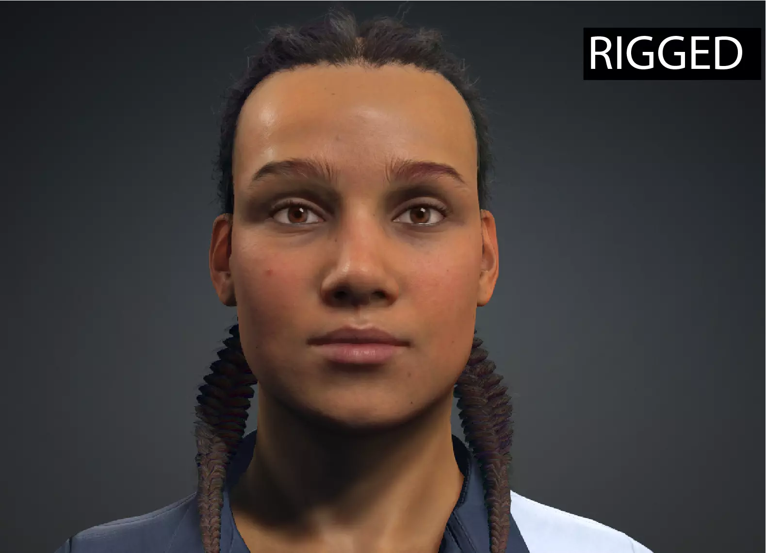 Meet FURAHA - Realistic black female real-time Low-poly 3D model_0