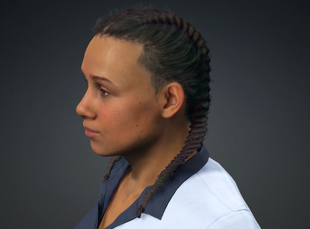 Meet FURAHA - Realistic black female real-time Low-poly 3D model_1