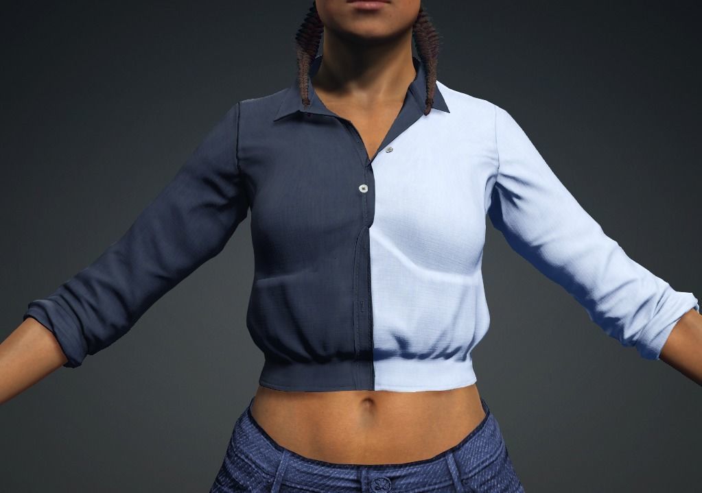 Meet FURAHA - Realistic black female real-time Low-poly 3D model_5