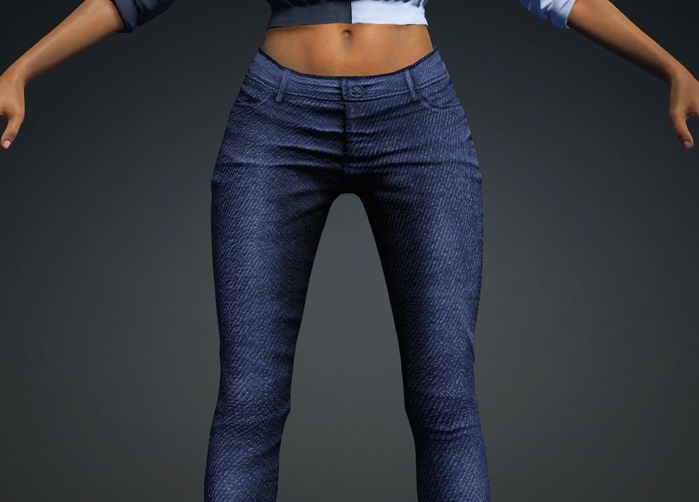 Meet FURAHA - Realistic black female real-time Low-poly 3D model_6