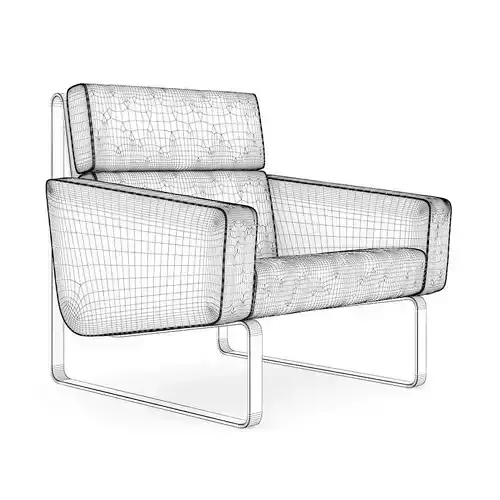 Brown Leather Modern Armchair