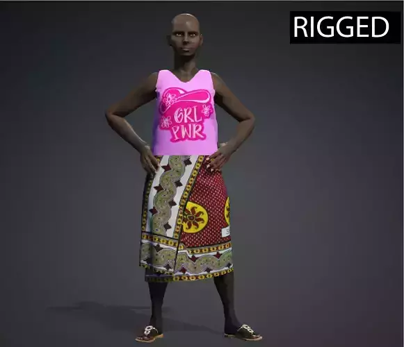African female  Realistic Real Time character 