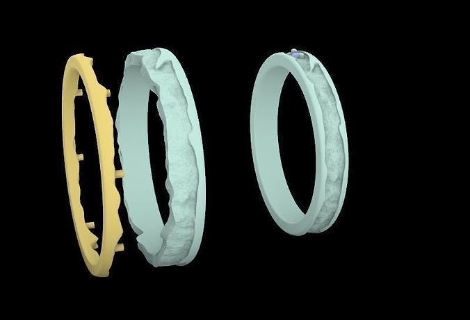 COUPLE TEXTURE RINGS 3D print model