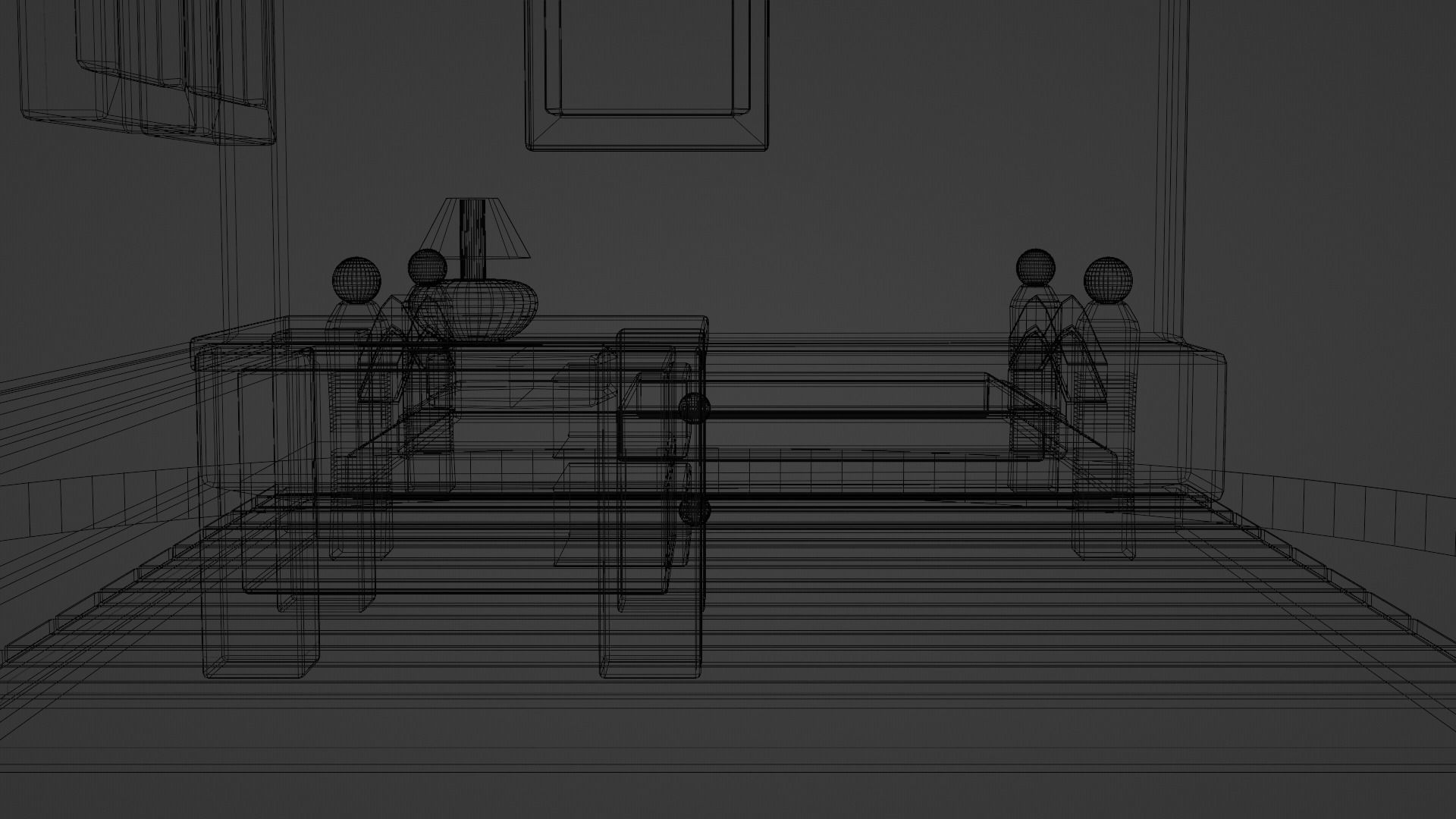 Low poly simple isometric bedroom Low-poly 3D model_7