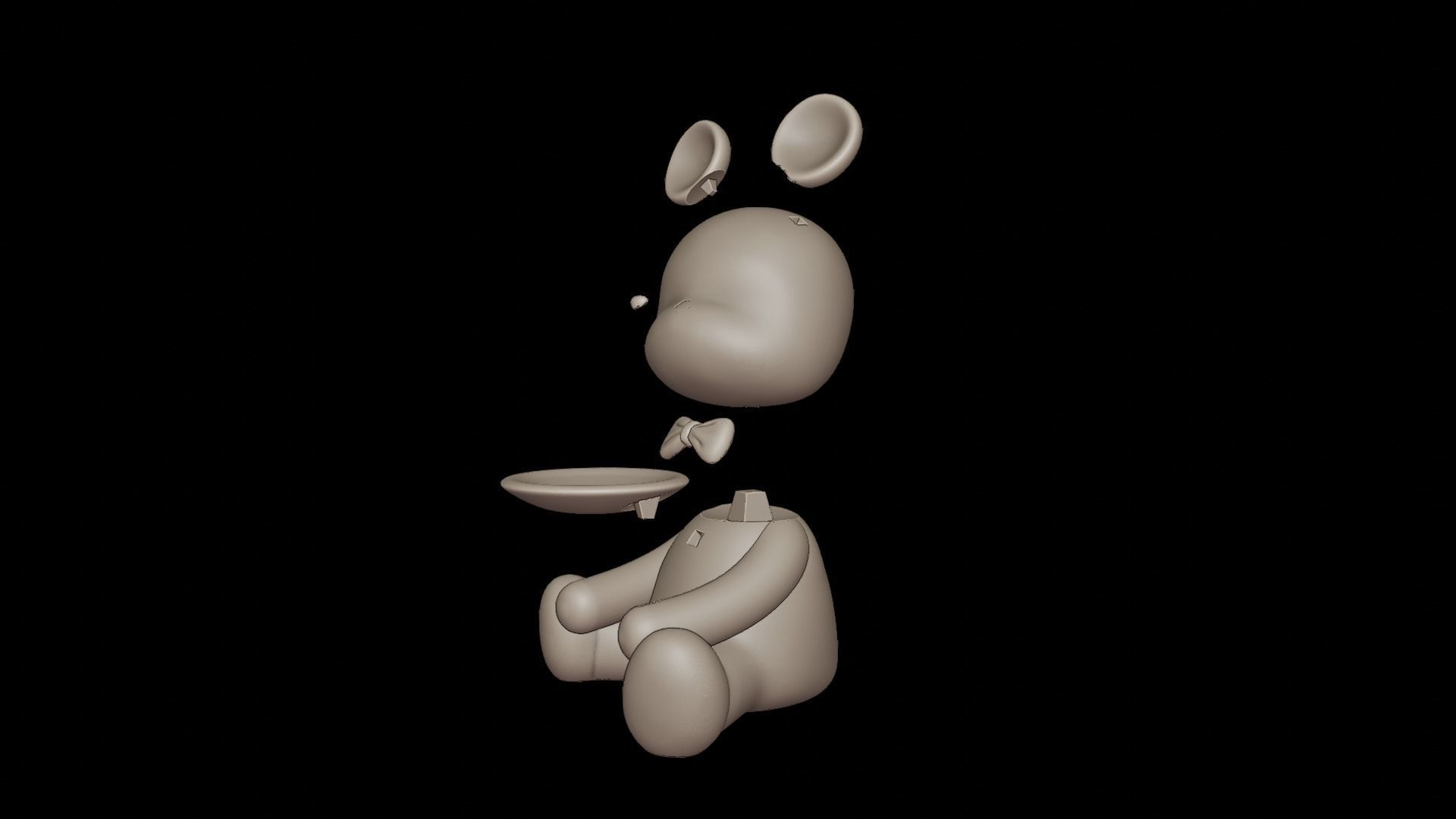 BEAR WITH TRAY 3D print model_3