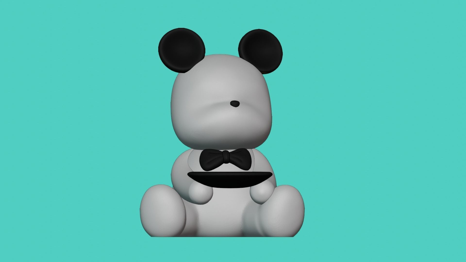 BEAR WITH TRAY 3D print model_6