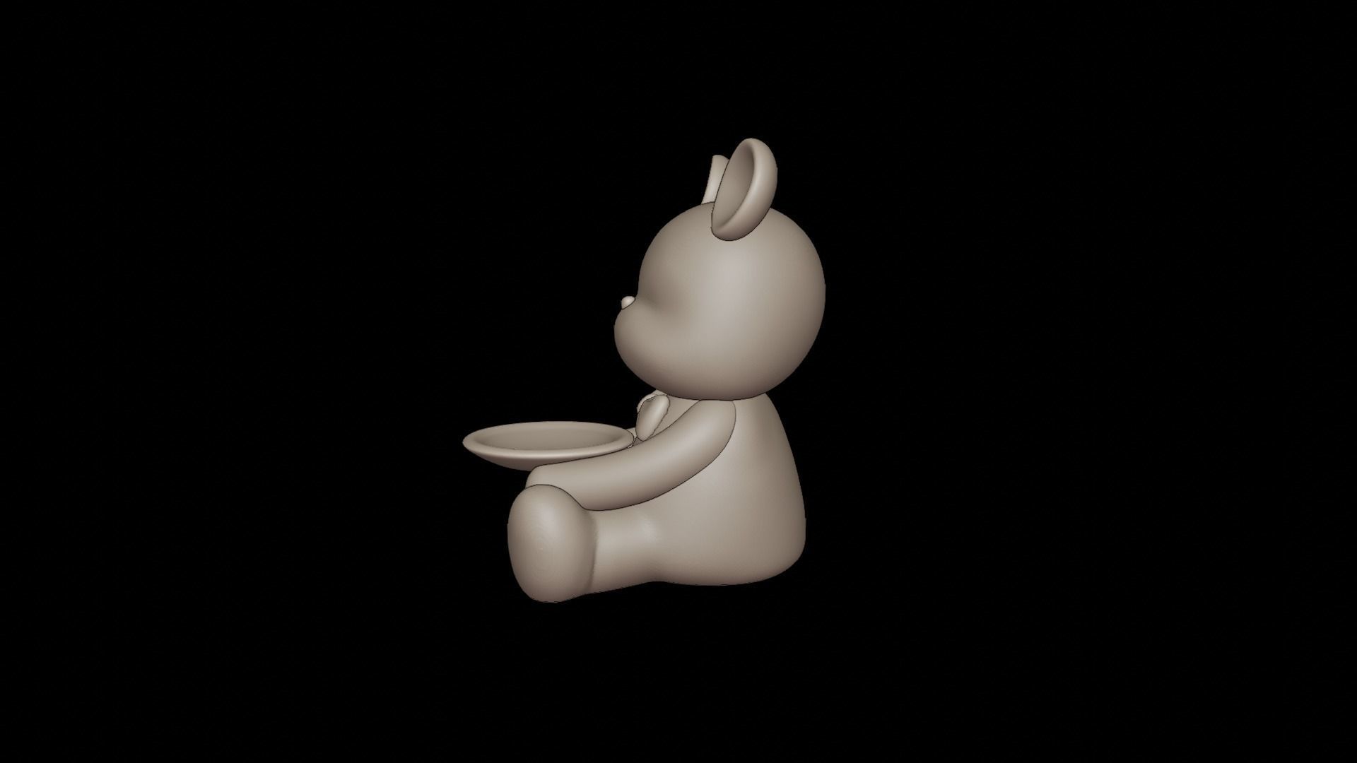 BEAR WITH TRAY 3D print model_8