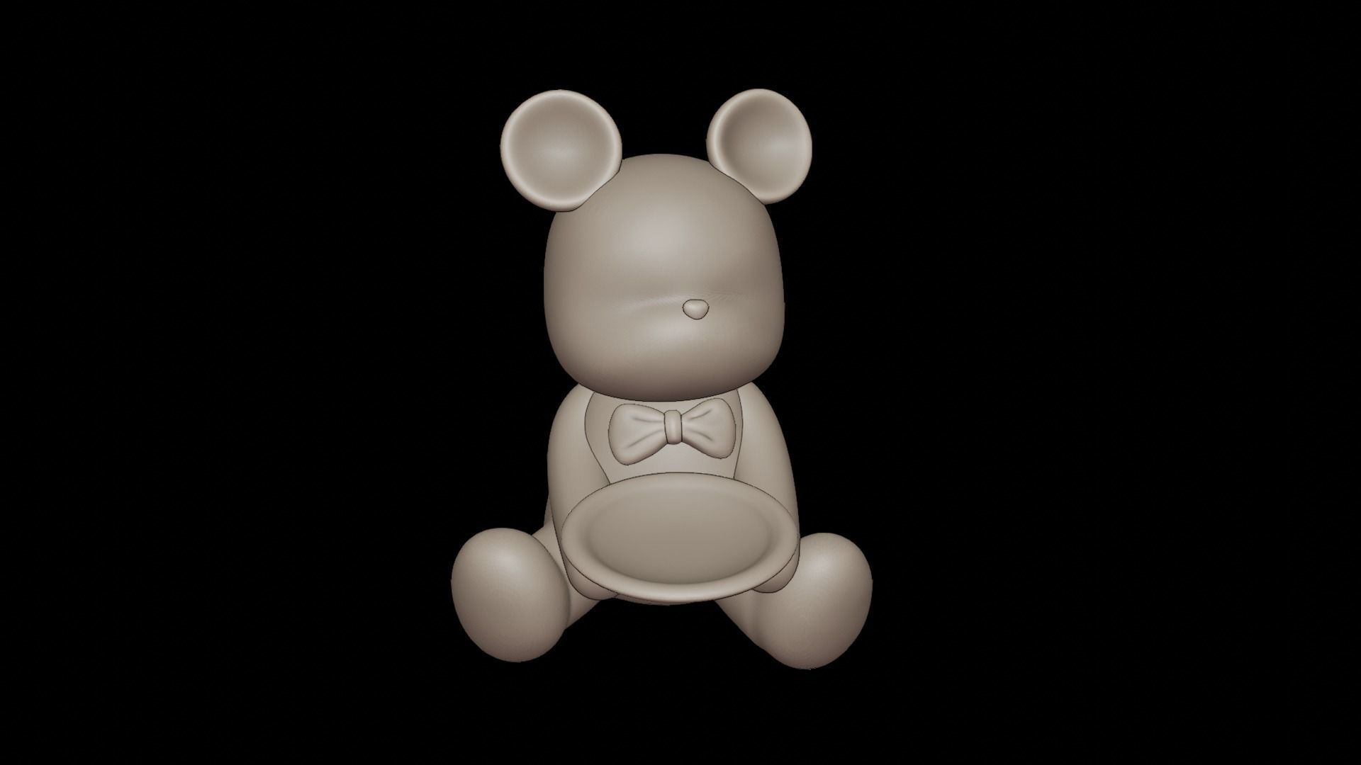 BEAR WITH TRAY 3D print model_2