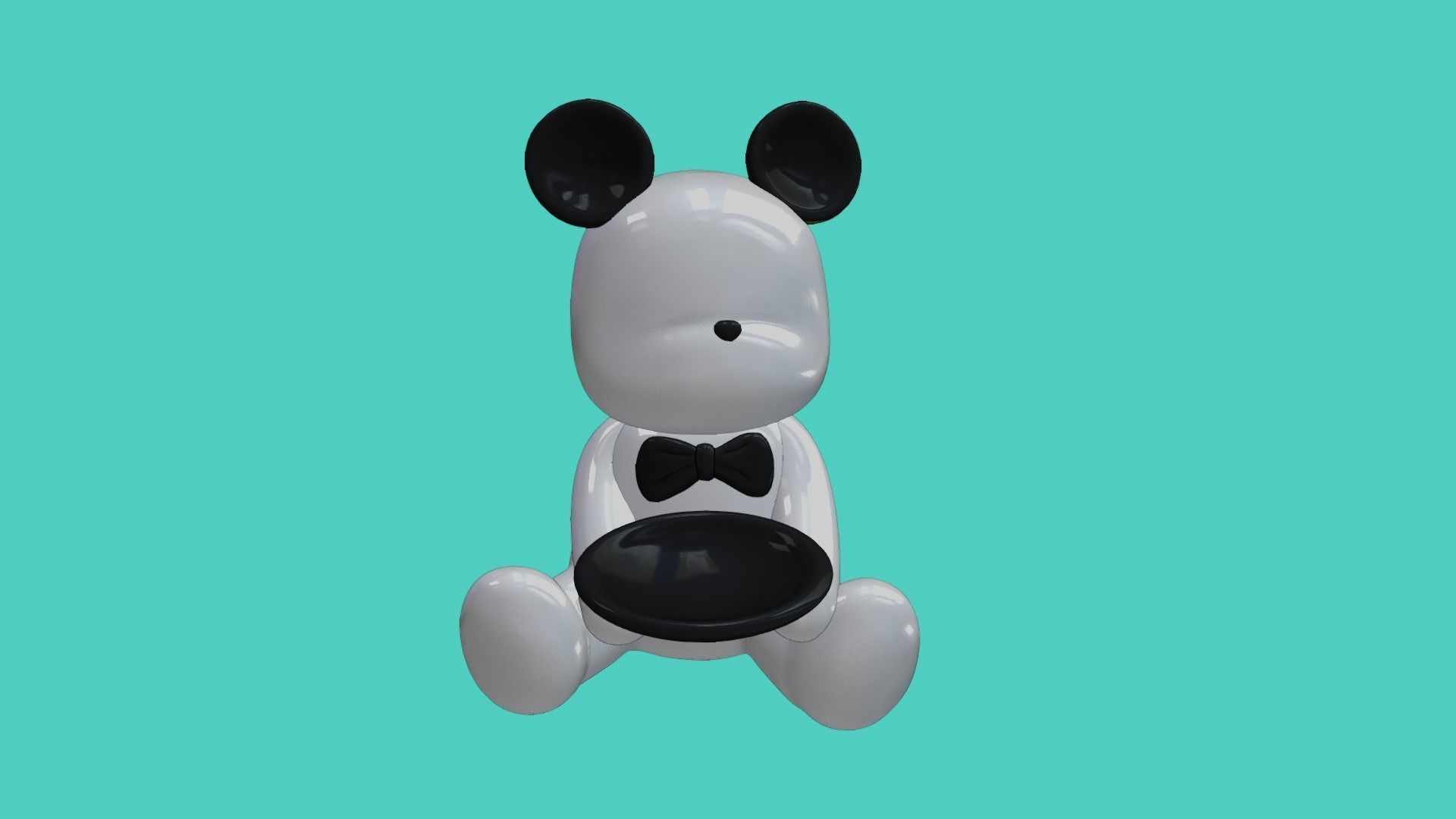 BEAR WITH TRAY 3D print model_1