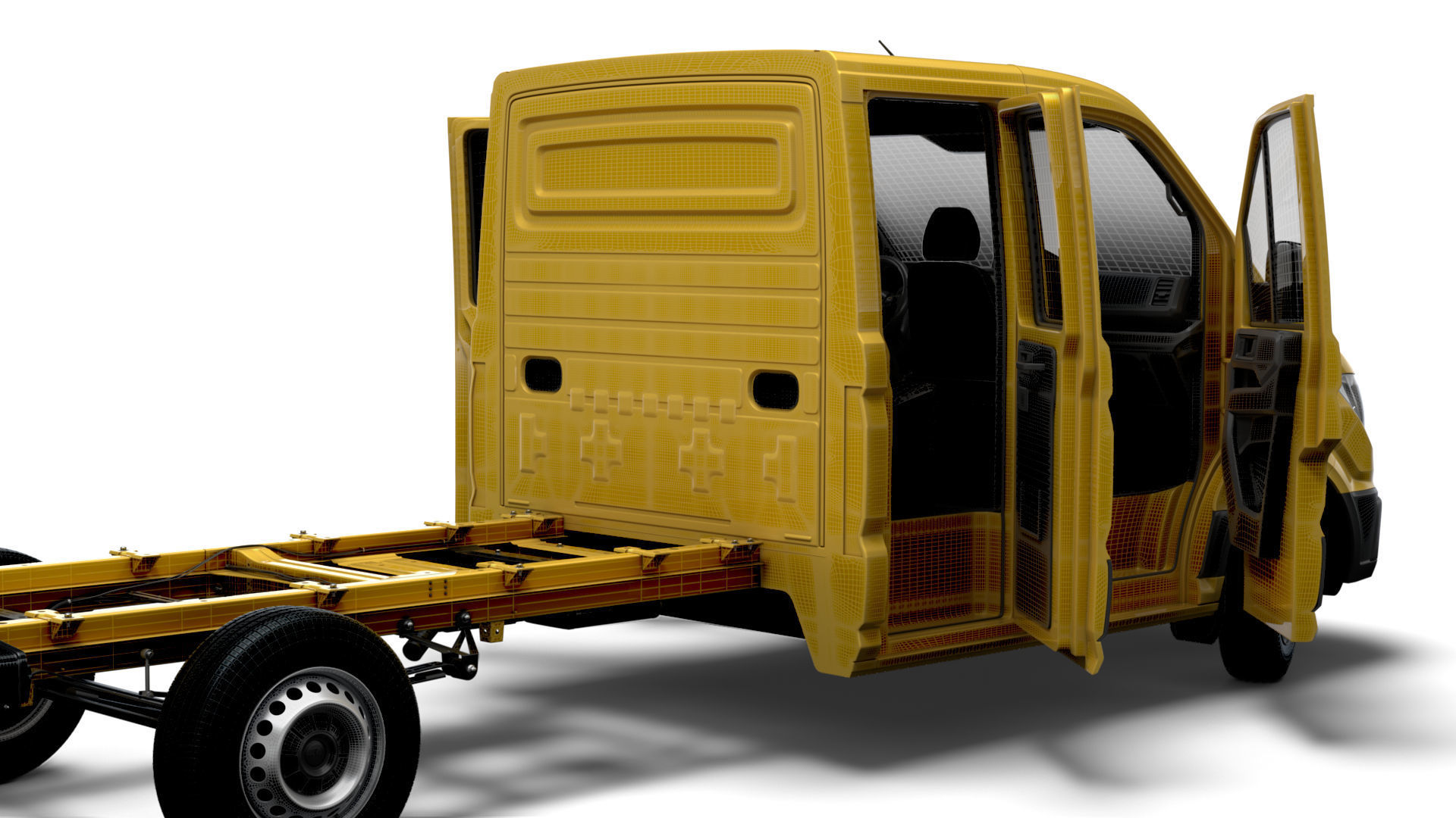 VW Crafter Chassis DoubleCab L3 HQInterior 2023 3D model_23