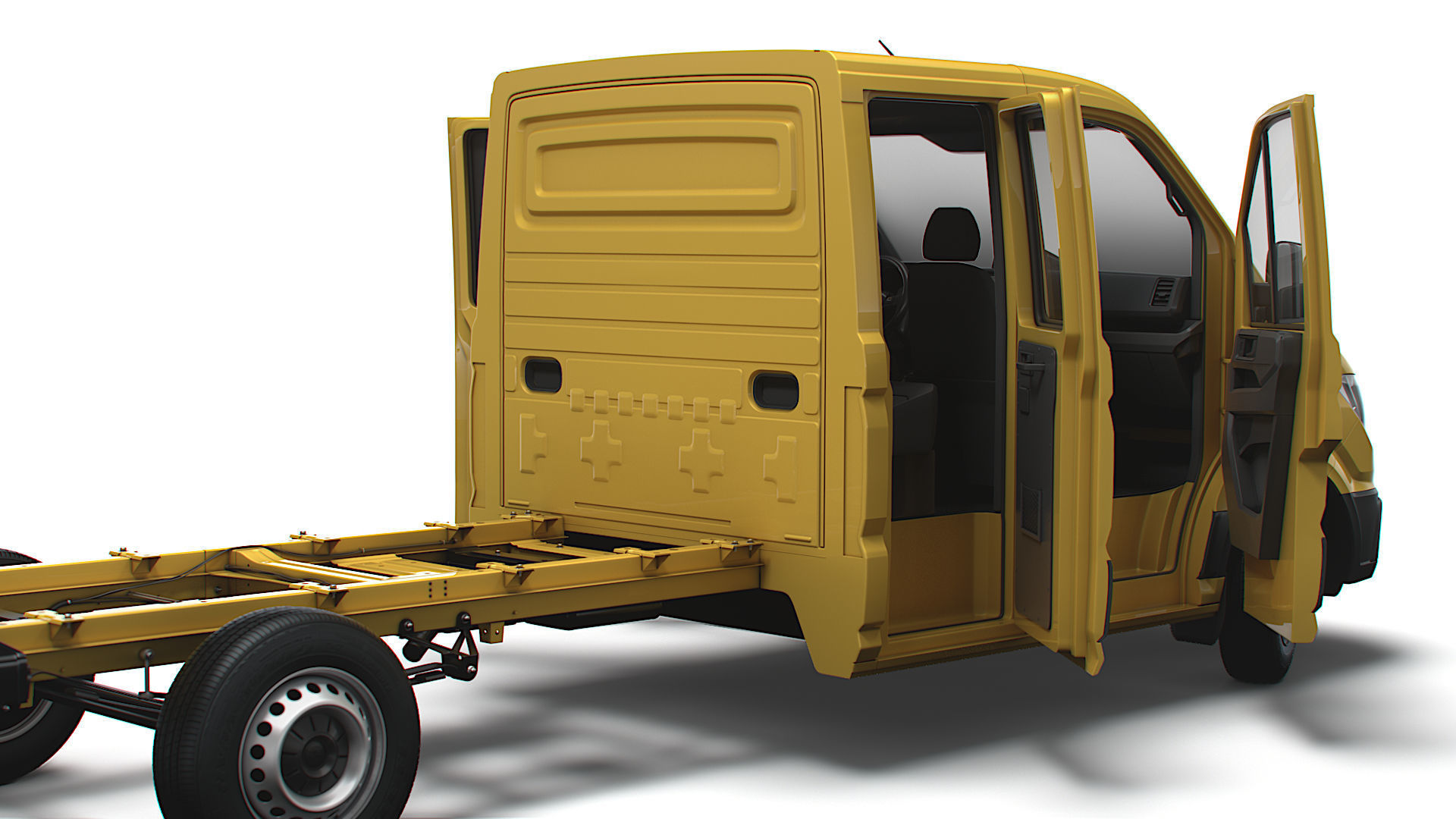 VW Crafter Chassis DoubleCab L3 HQInterior 2023 3D model_11