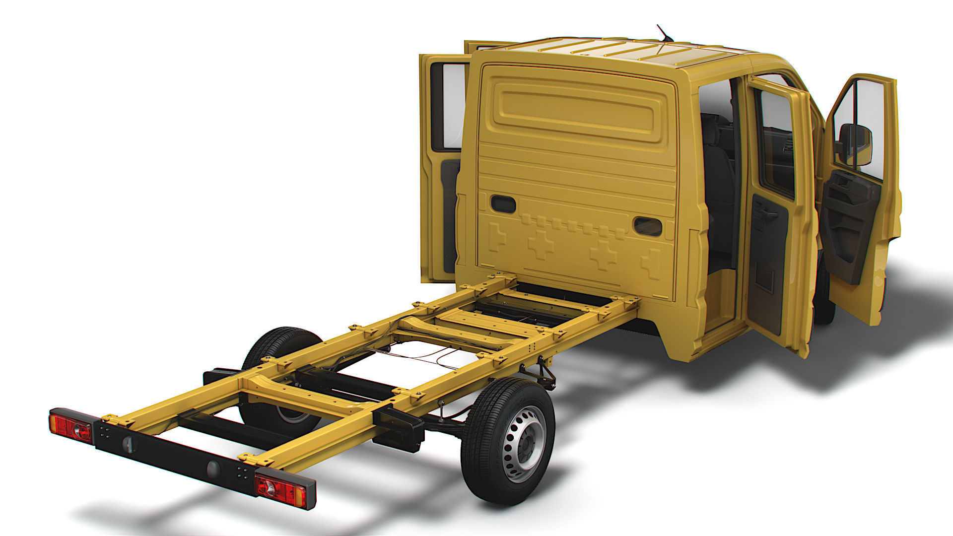 VW Crafter Chassis DoubleCab L3 HQInterior 2023 3D model_2