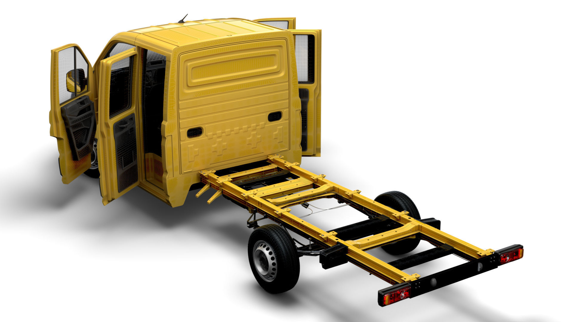 VW Crafter Chassis DoubleCab L3 HQInterior 2023 3D model_15