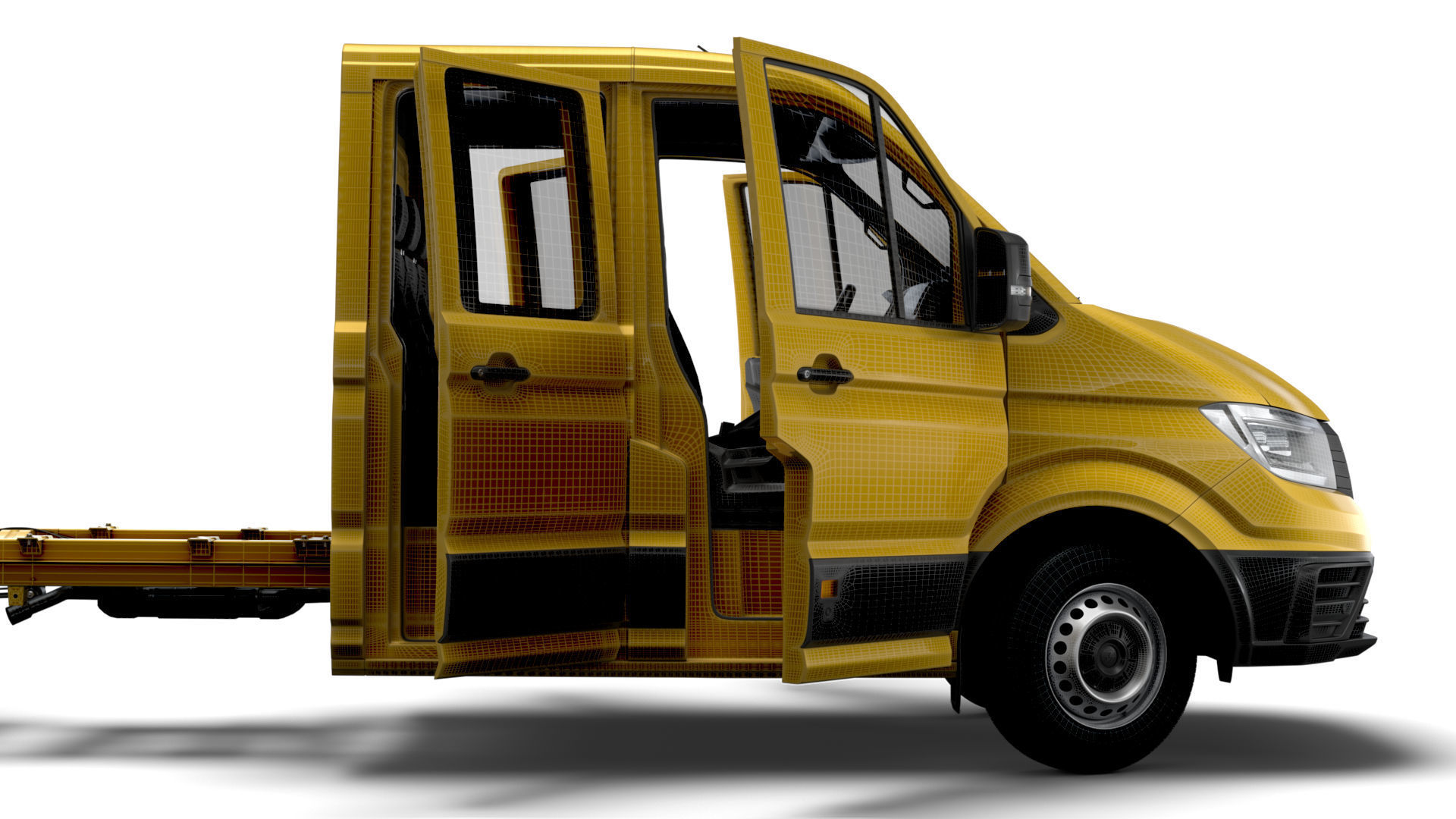 VW Crafter Chassis DoubleCab L3 HQInterior 2023 3D model_16