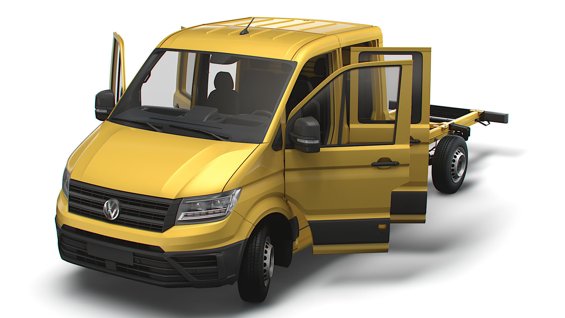 VW Crafter Chassis DoubleCab L3 HQInterior 2023 3D model_8