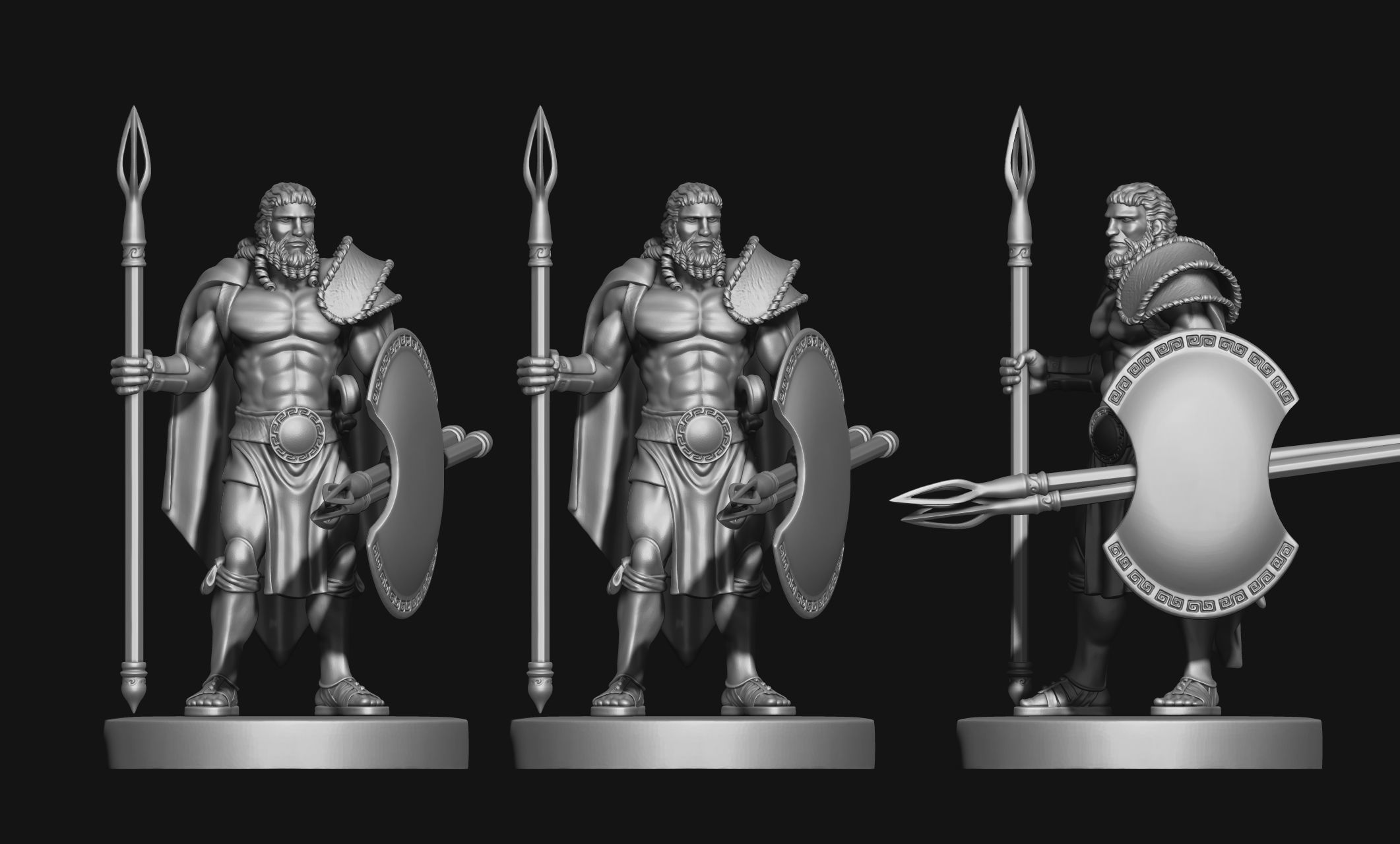 Greek - Hellenic - Peltasta 32mm Miniature Free 3D print model Free 3D print model_10