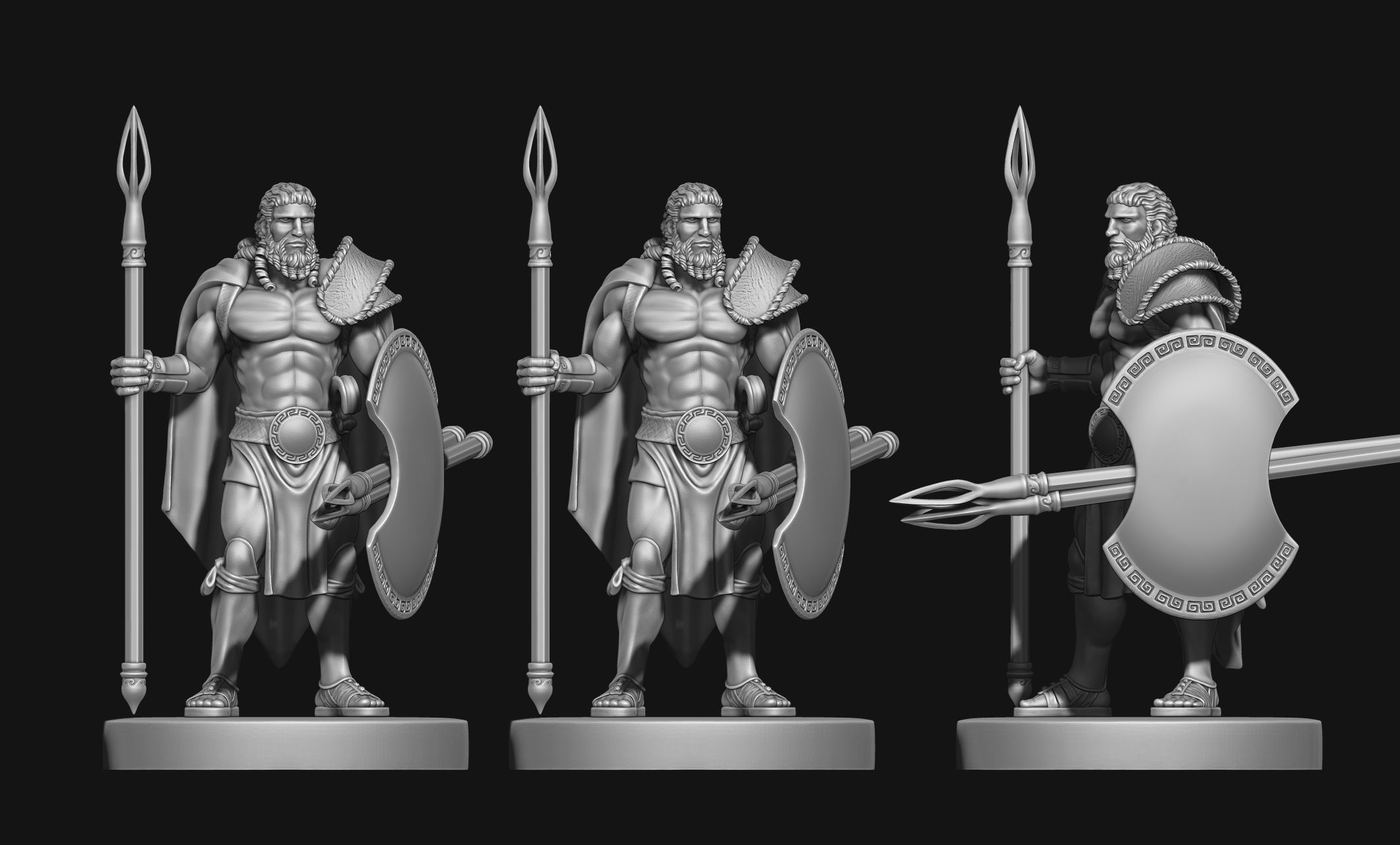 Greek - Hellenic - Peltasta 32mm Miniature Free 3D print model Free 3D print model_9