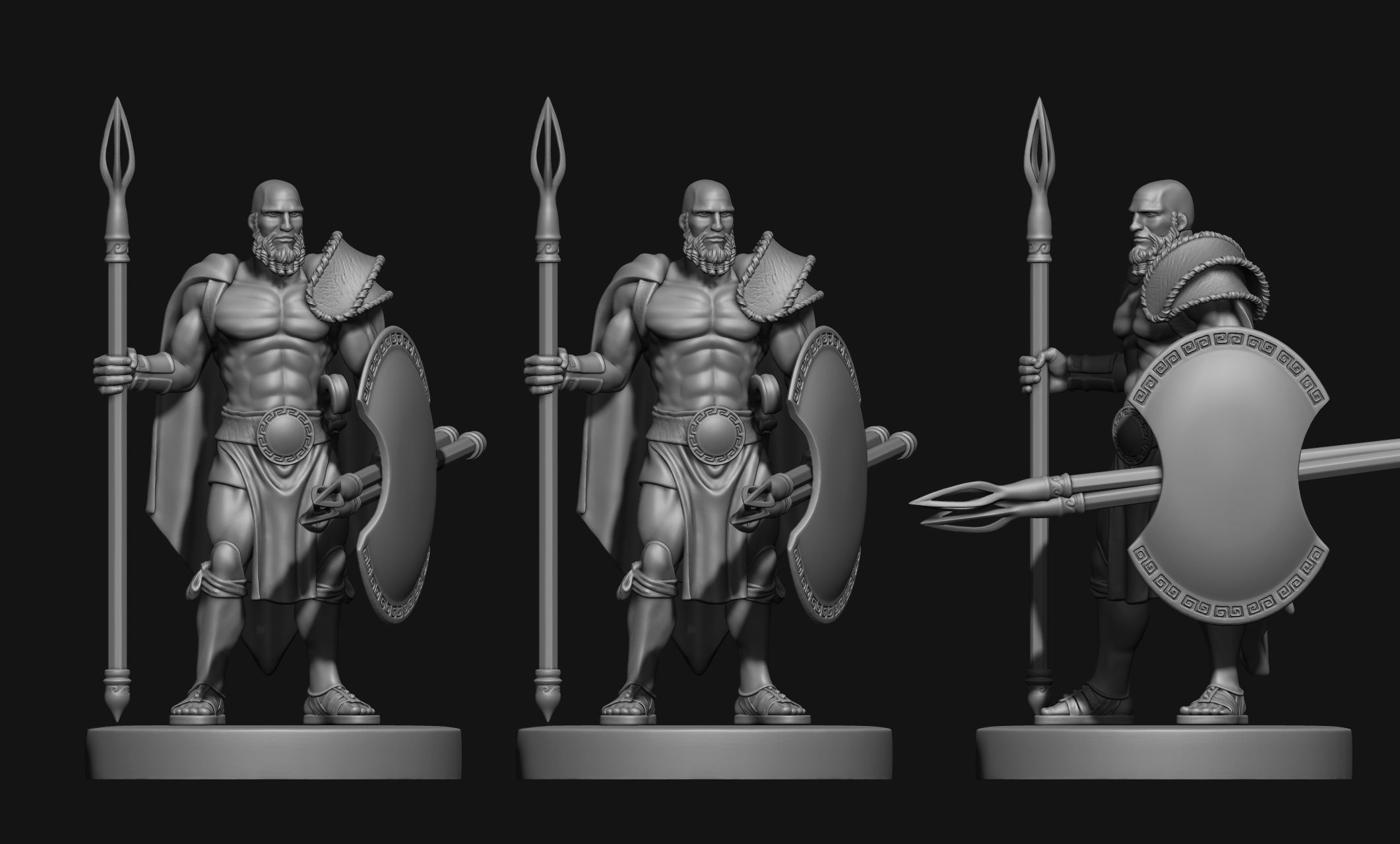 Greek - Hellenic - Peltasta 32mm Miniature Free 3D print model Free 3D print model_16