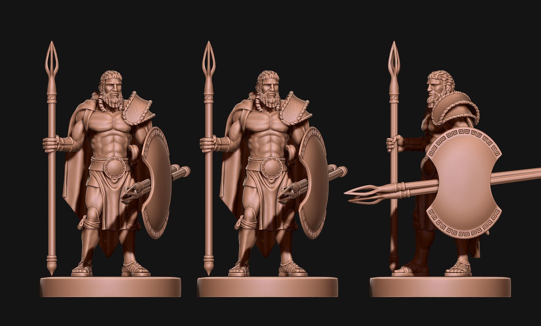 Greek - Hellenic - Peltasta 32mm Miniature Free 3D print model Free 3D print model_20