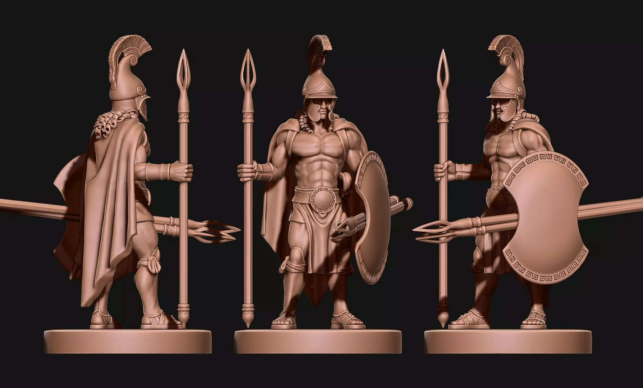 Greek - Hellenic - Peltasta 32mm Miniature Free 3D print model Free 3D print model_0