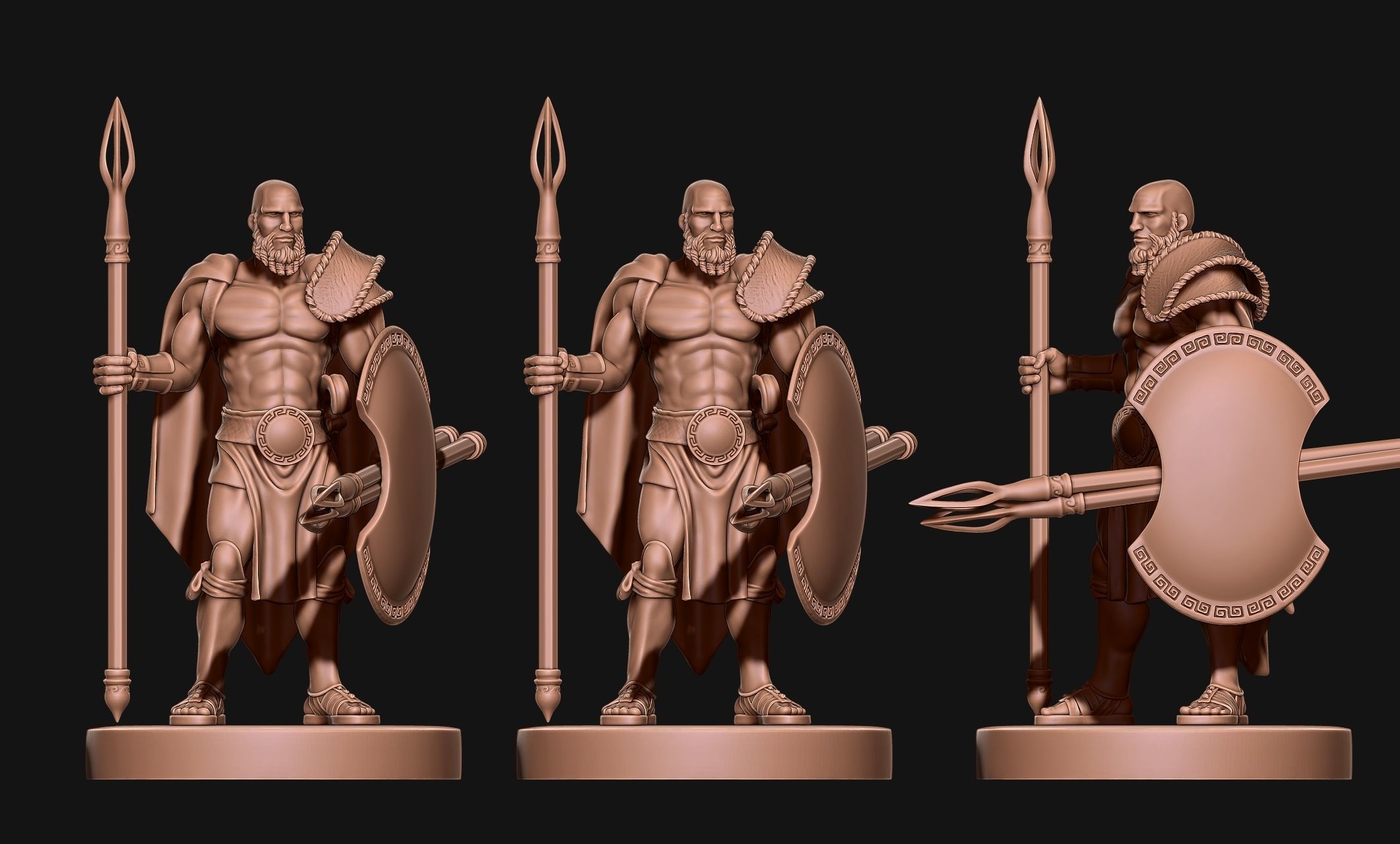 Greek - Hellenic - Peltasta 32mm Miniature Free 3D print model Free 3D print model_15