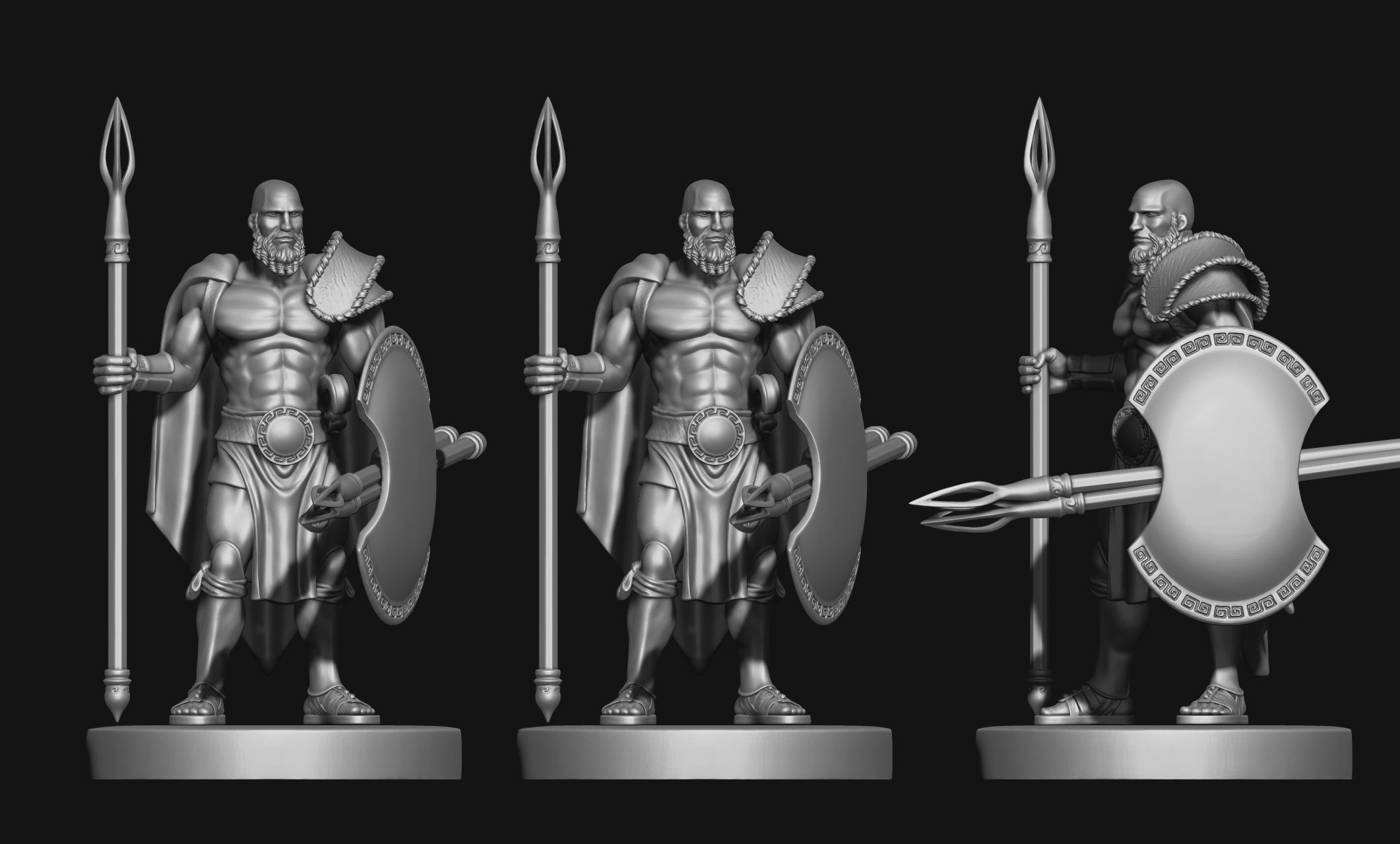 Greek - Hellenic - Peltasta 32mm Miniature Free 3D print model Free 3D print model_18