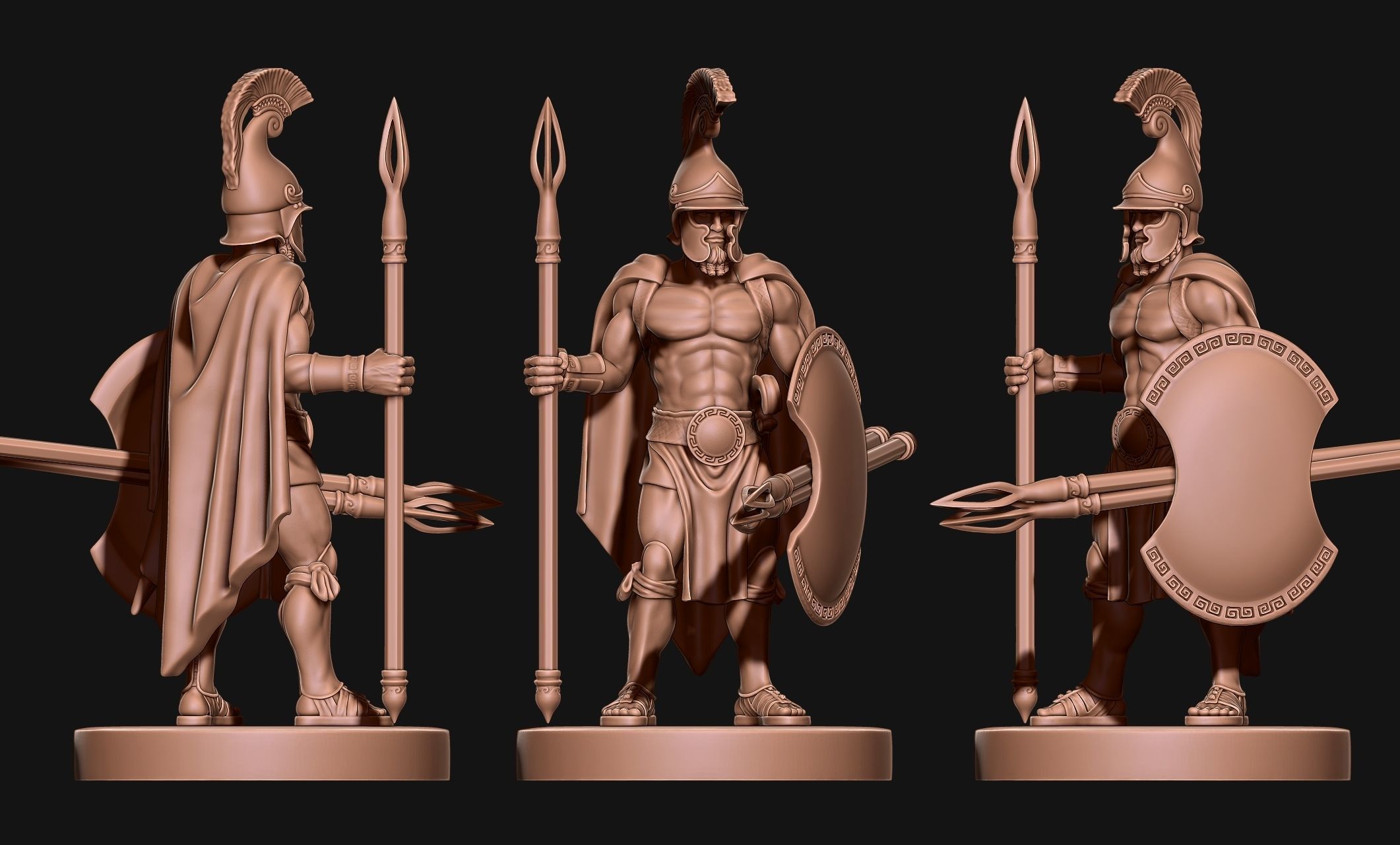 Greek - Hellenic - Peltasta 32mm Miniature Free 3D print model Free 3D print model_14