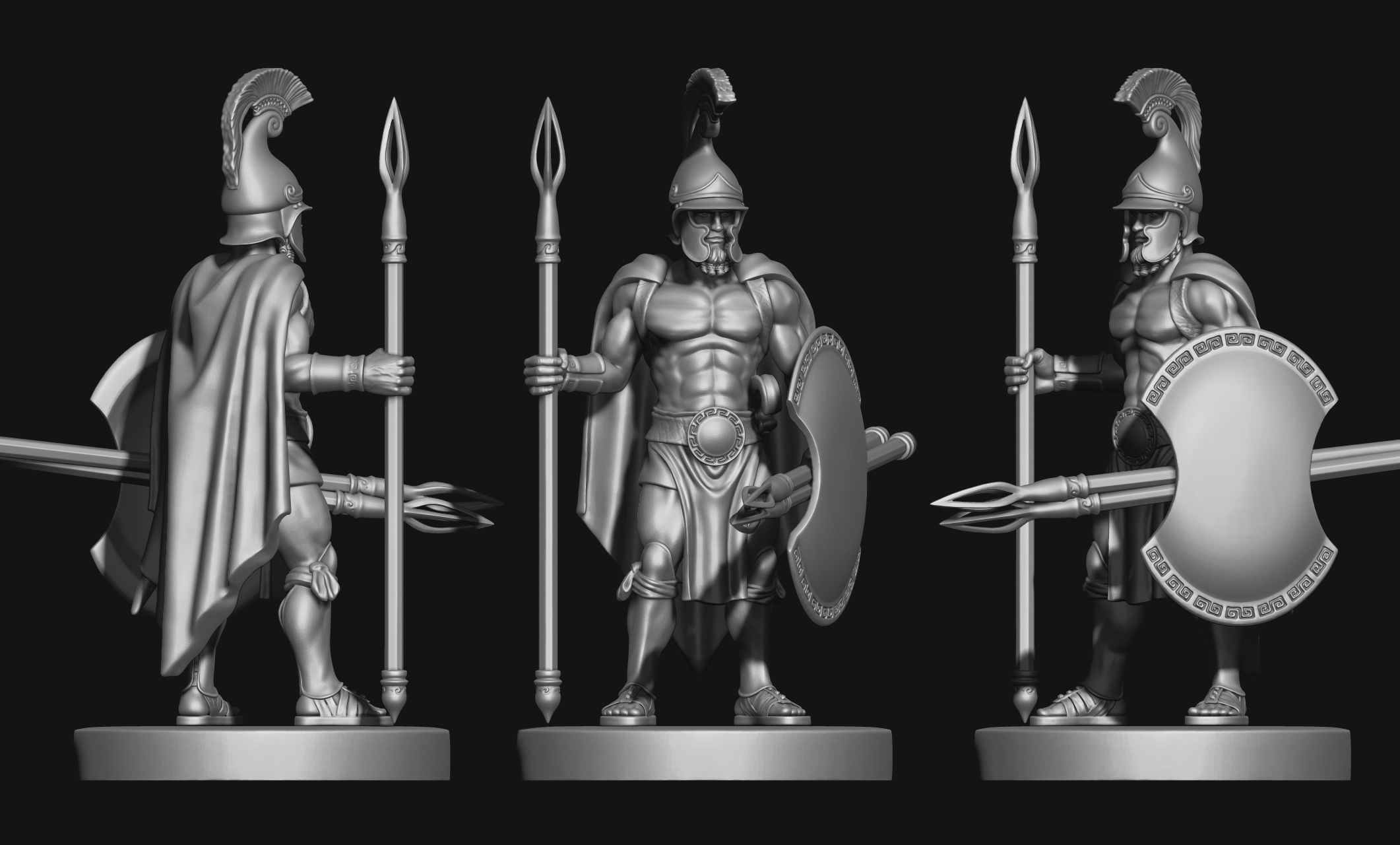 Greek - Hellenic - Peltasta 32mm Miniature Free 3D print model Free 3D print model_11