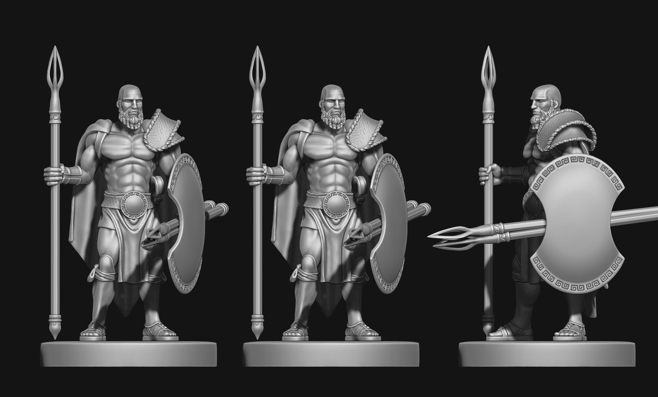 Greek - Hellenic - Peltasta 32mm Miniature Free 3D print model Free 3D print model_17