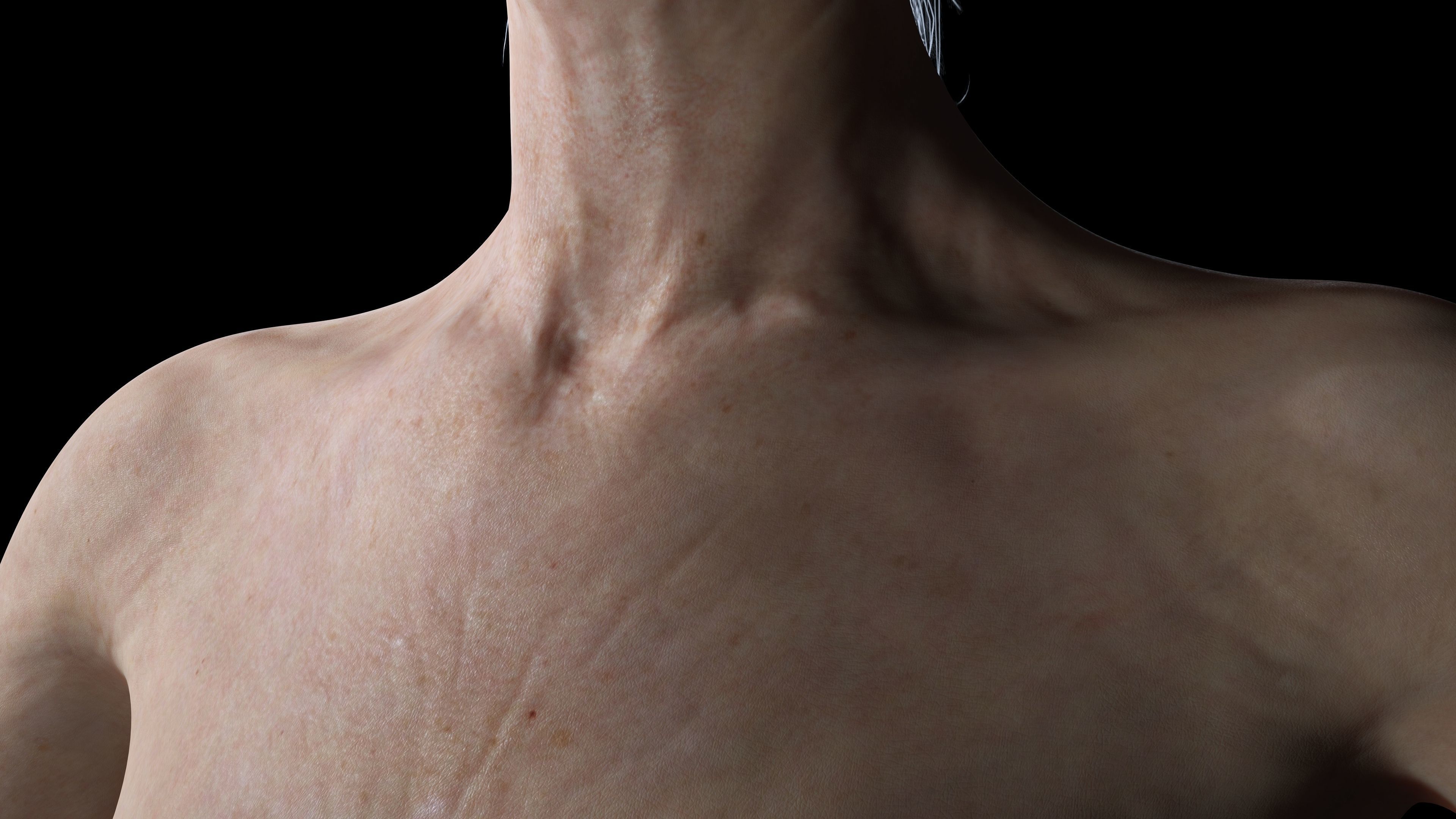 Evelyn - Realistic Old Woman Low-poly 3D model_11