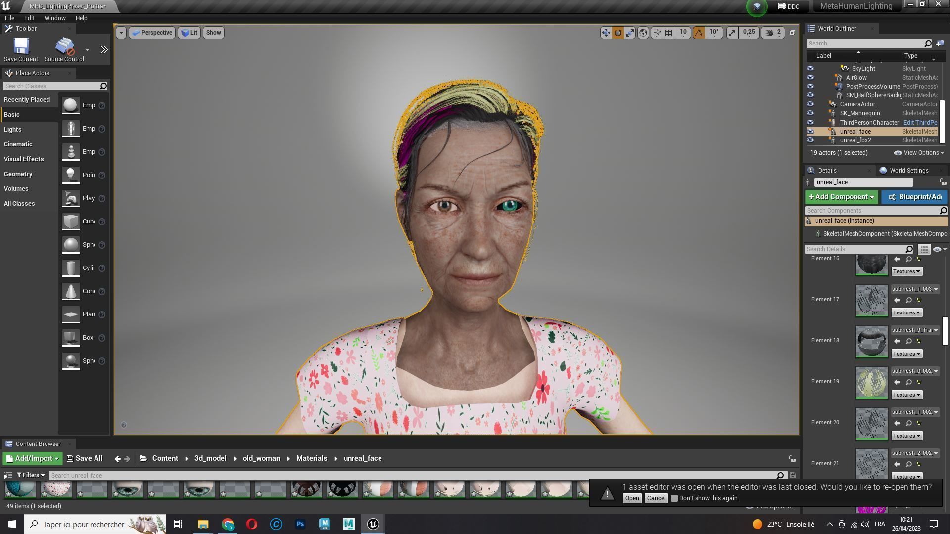 Evelyn - Realistic Old Woman Low-poly 3D model_21