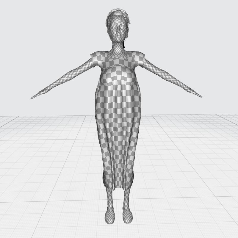 Evelyn - Realistic Old Woman Low-poly 3D model_26