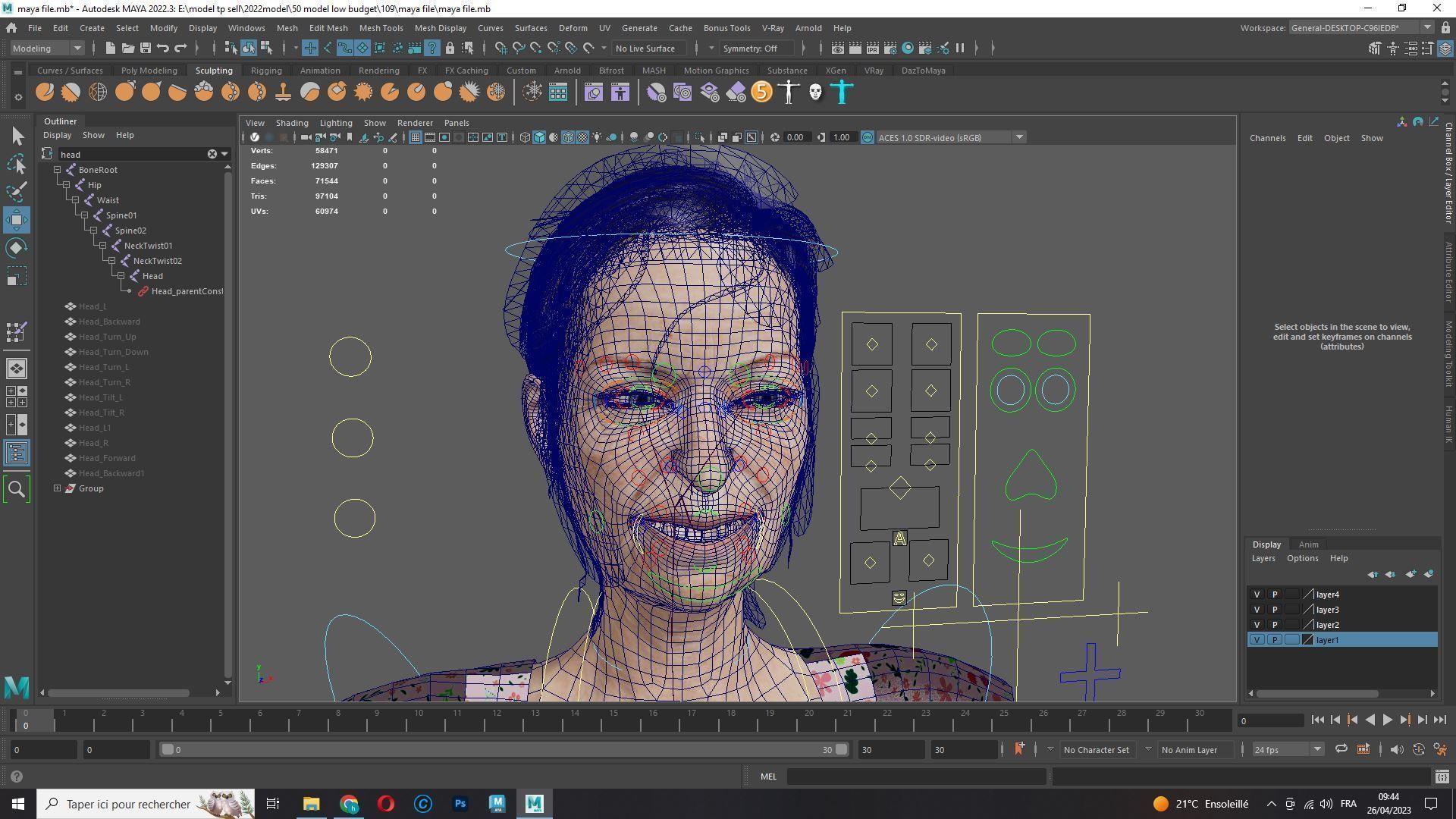 Evelyn - Realistic Old Woman Low-poly 3D model_15