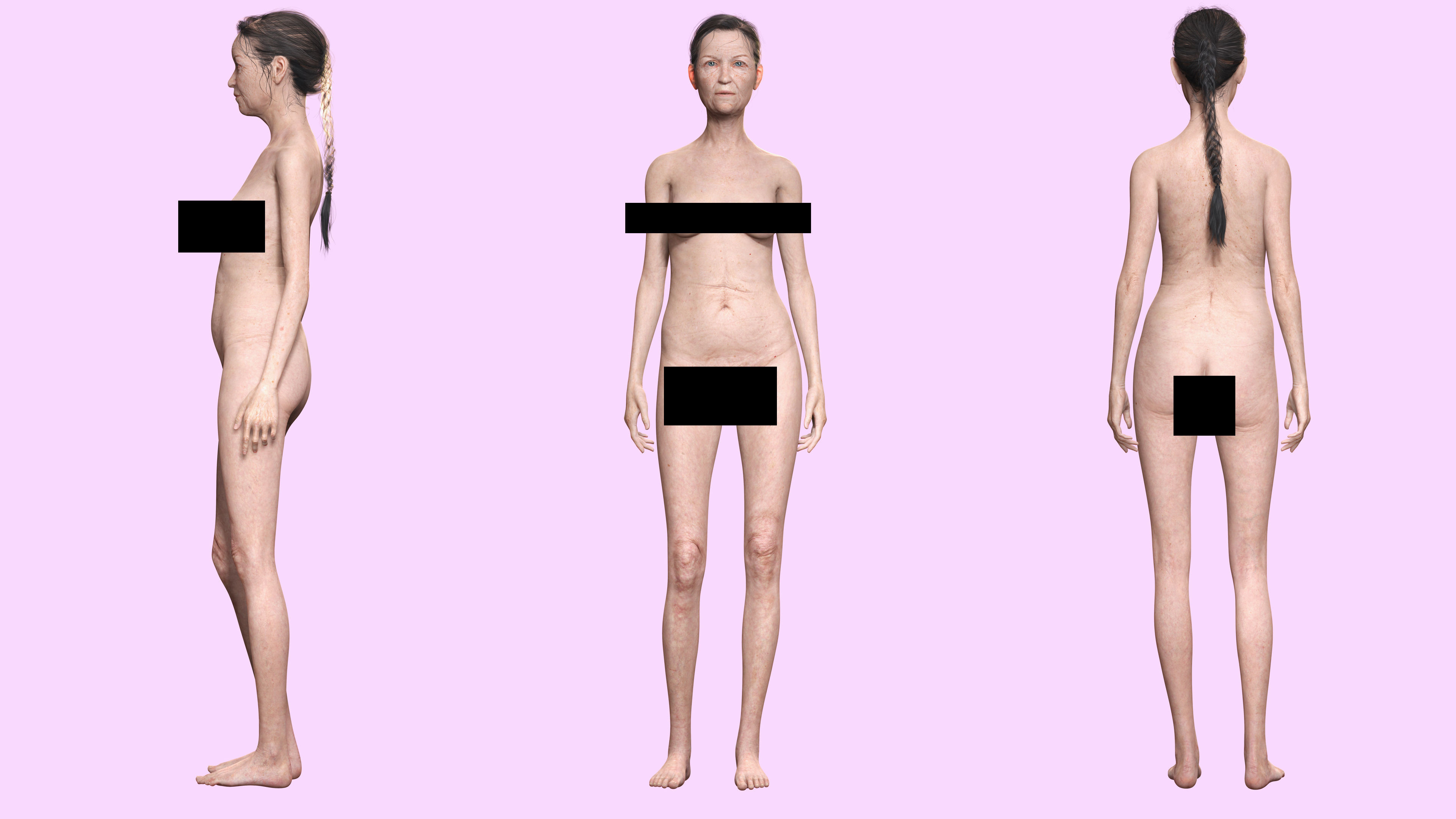 Evelyn - Realistic Old Woman Low-poly 3D model_4