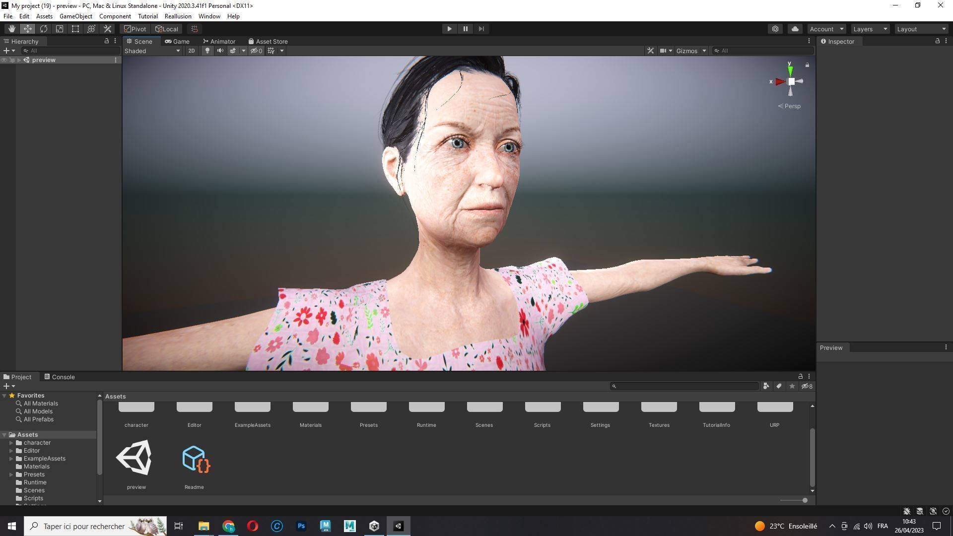 Evelyn - Realistic Old Woman Low-poly 3D model_24
