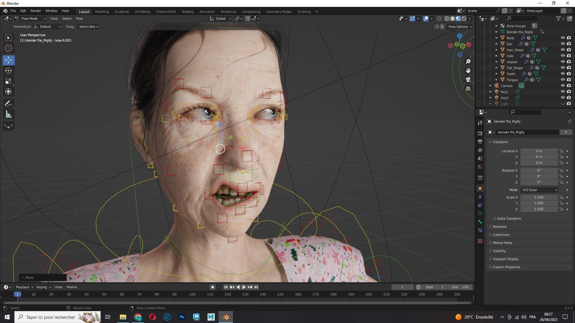 Evelyn - Realistic Old Woman Low-poly 3D model_13