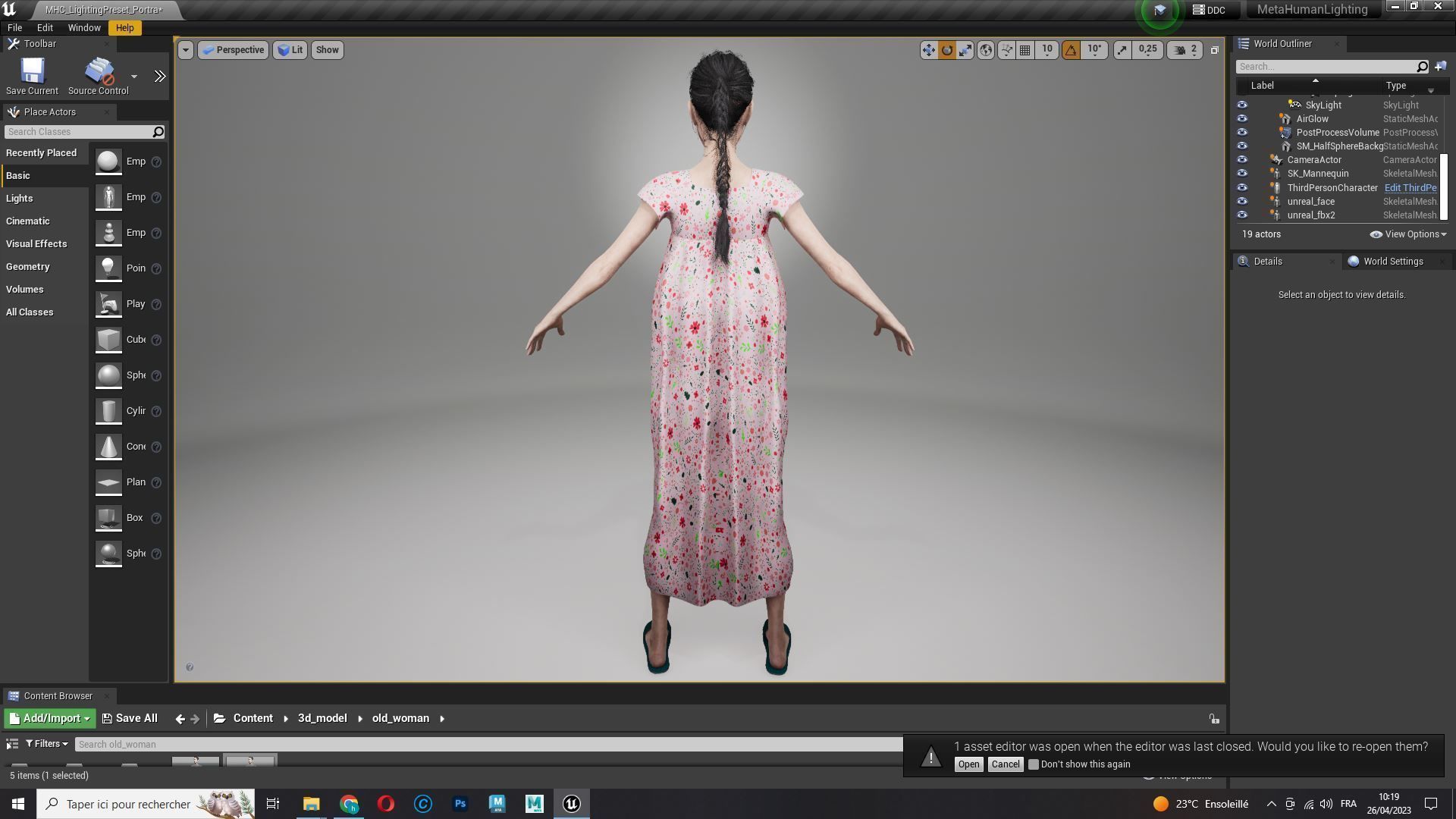 Evelyn - Realistic Old Woman Low-poly 3D model_20