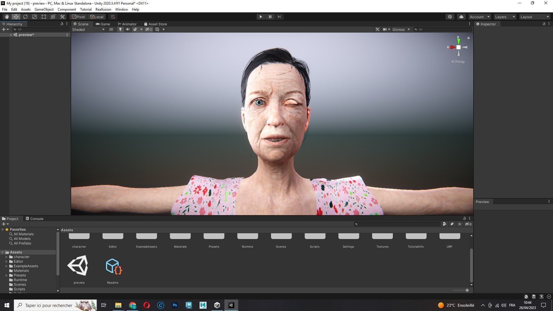 Evelyn - Realistic Old Woman Low-poly 3D model_25