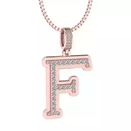 Alphabet Luxury pendant F 3D print model