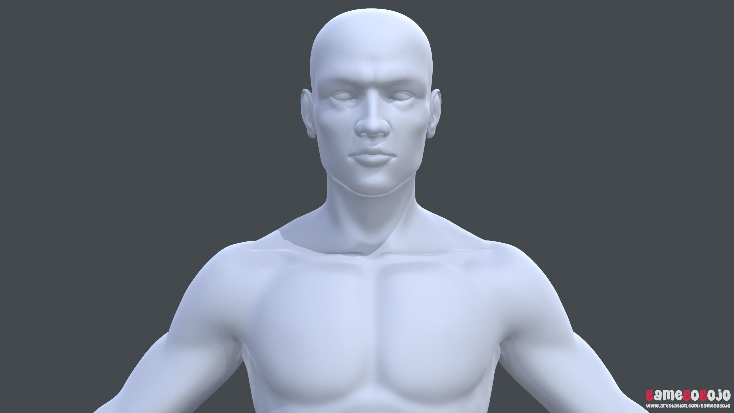 Base Mesh Male Character 3D model_8