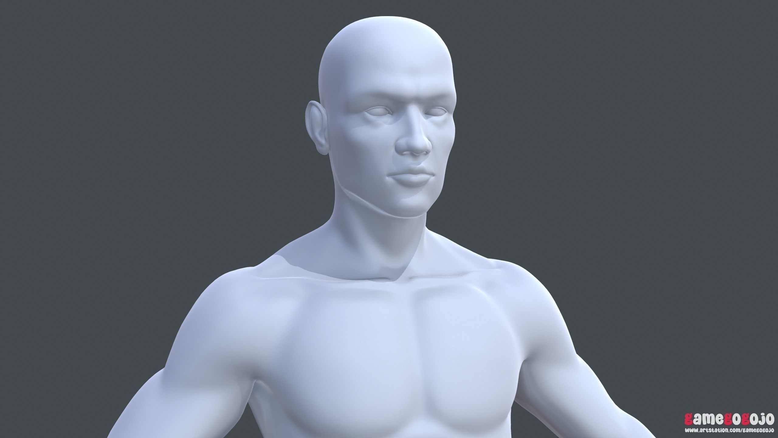 Base Mesh Male Character 3D model_6