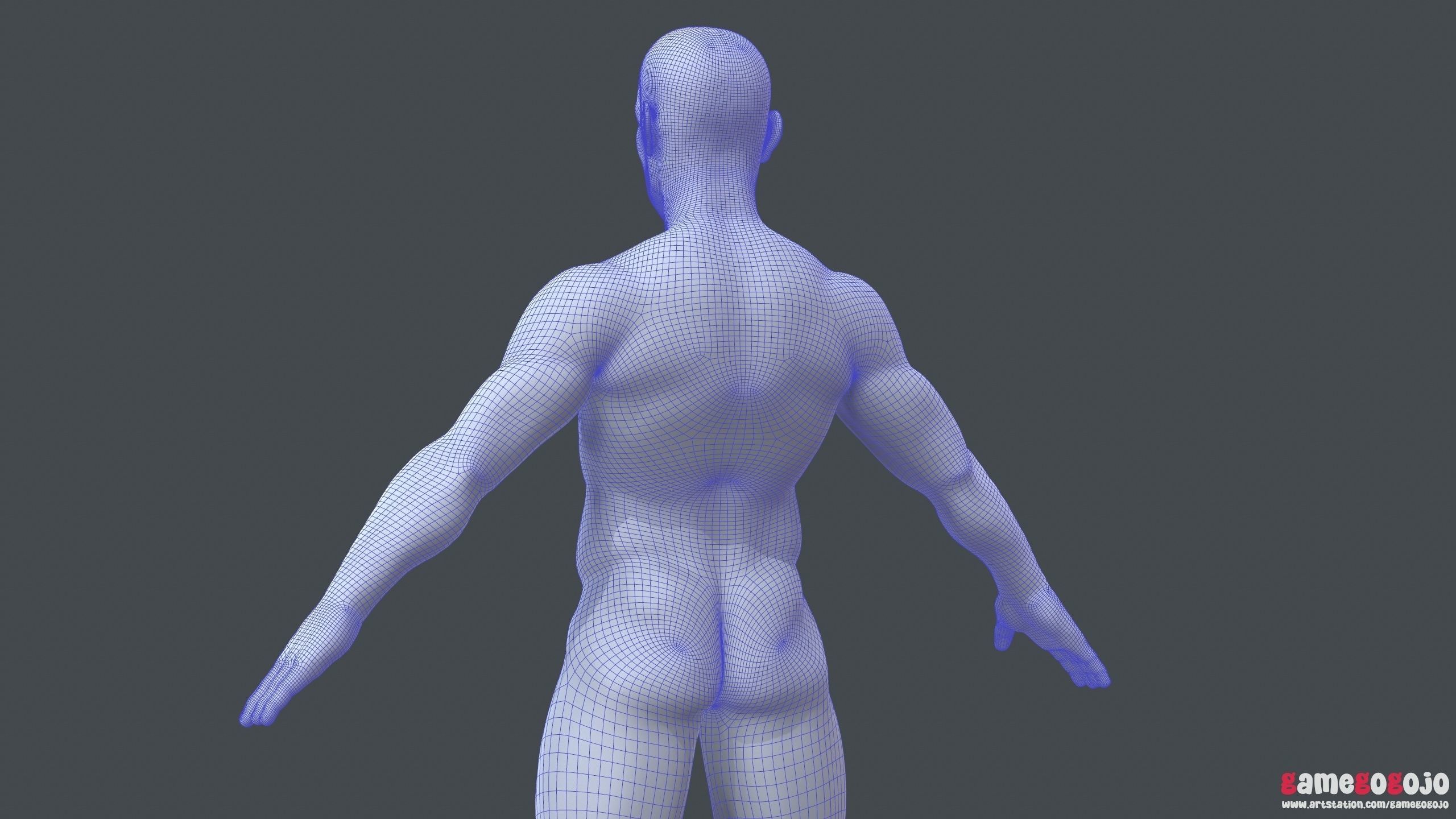 Base Mesh Male Character 3D model_13