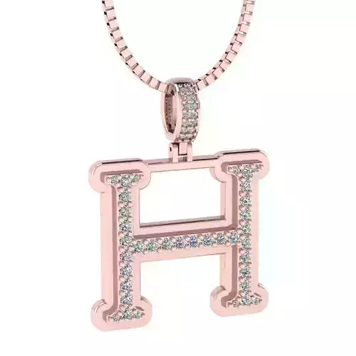 Alphabet Luxury pendant H 3D print model
