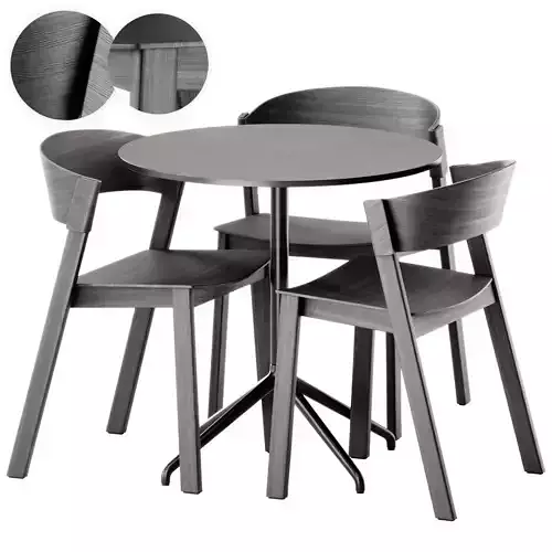 Cover Side Chair and Still Cafe Table Round by Muuto