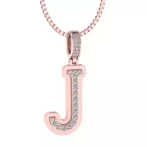 Alphabet Luxury pendant J 3D print model