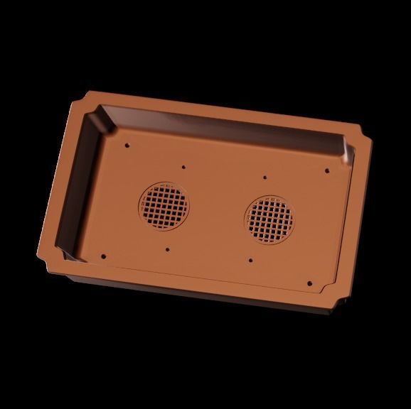 Bonsai pot rectangular 001 3D print model_8